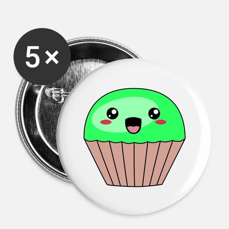 sweet green muffin - Buttons large 2.2''/56 mm (5-pack) - white