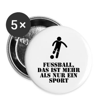 Fußball - Buttons groß 56 mm (5er Pack) - Weiß - Vorne