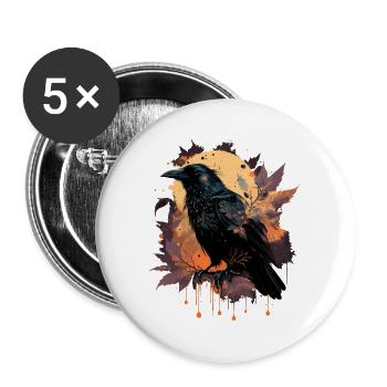 Observer Crow - Buttons large 2.2''/56 mm (5-pack) - white - Front