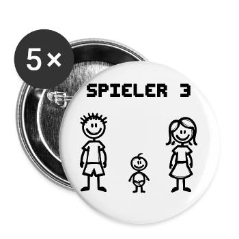 Familienglück Baby Schwangerschaft Schwanger - Buttons groß 56 mm (5er Pack) - Weiß - Vorne