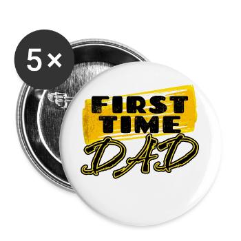 Parents Papa Enceinte Bébé Bonheur Déclaration de famille - Lot de 5 grands badges (56 mm) - blanc - Devant