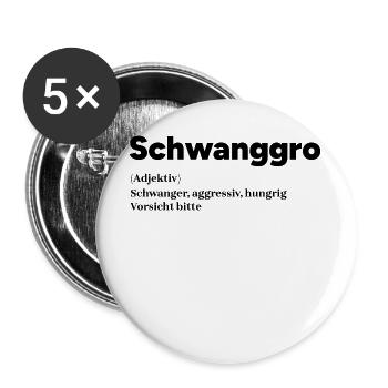 Schwangerschaft Schwanger Mutter Statement Eltern - Buttons groß 56 mm (5er Pack) - Weiß - Vorne