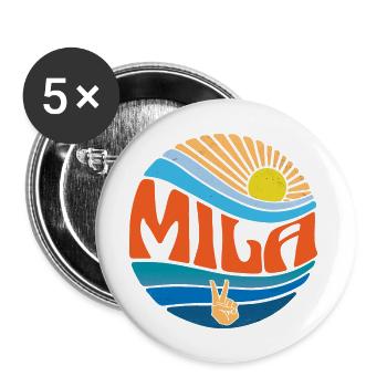 Mila Shirt Vintage Sunset Mila Groovy Tie Dye - Buttons groß 56 mm (5er Pack) - Weiß - Vorne