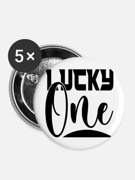 Lucky One - Buttons groß 56 mm (5er Pack) - Weiß