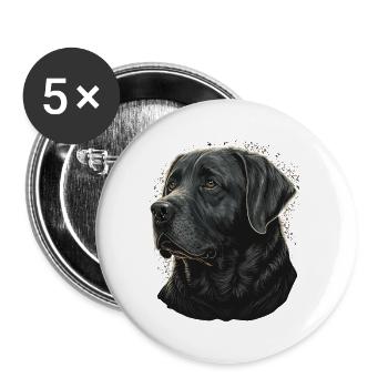 Veretan Labrador Retriever - Buttons groß 56 mm (5er Pack) - Weiß - Vorne