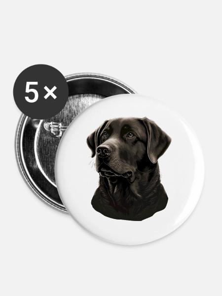 Begleiter Labrador Retriever - Buttons groß 56 mm (5er Pack) - Weiß