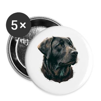 Bon Labrador Retriever - Lot de 5 grands badges (56 mm) - blanc - Devant