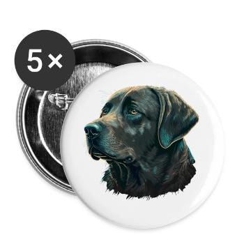 Gentle Labrador Retriever - Buttons large 2.2''/56 mm (5-pack) - white - Front