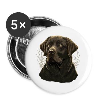 Verhalten Labrador Retriever - Buttons groß 56 mm (5er Pack) - Weiß - Vorne