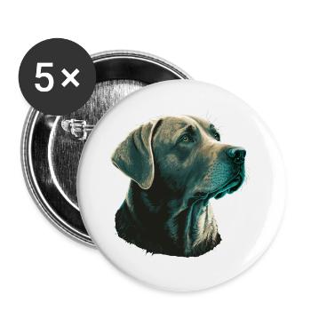 Bright Labrador Retriever - Buttons groß 56 mm (5er Pack) - Weiß - Vorne