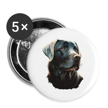 Labrador Retriever auf glühenden Lichtern - Buttons groß 56 mm (5er Pack) - Weiß - Vorne