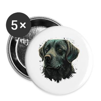 Couleur claire Labrador Retriever - Lot de 5 grands badges (56 mm) - blanc - Devant