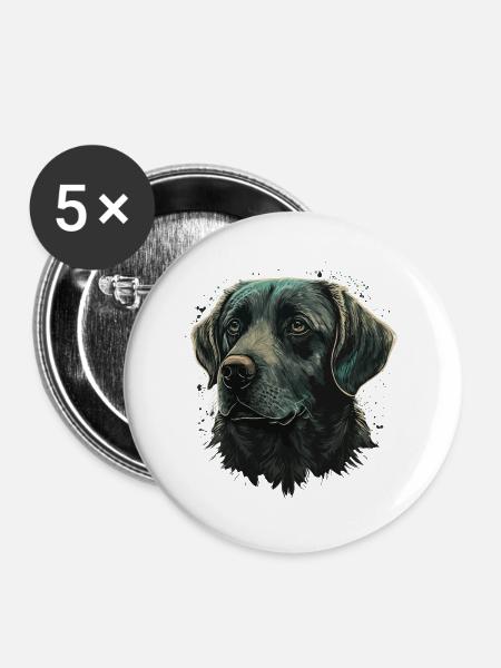 Light Color Labrador Retriever - Buttons large 2.2''/56 mm (5-pack) - white