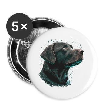 Wishing Labrador Retriever - Buttons large 2.2''/56 mm (5-pack) - white - Front