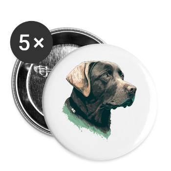 Schöne Seitenansicht Illustration Labrador Retriever - Buttons groß 56 mm (5er Pack) - Weiß - Vorne