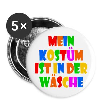 mein kostüm ist in der wäsche - Buttons groß 56 mm (5er Pack) - Weiß - Vorne