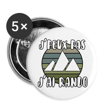 J’peux pas j’ai rando - Lot de 5 grands badges (56 mm) - blanc - Devant