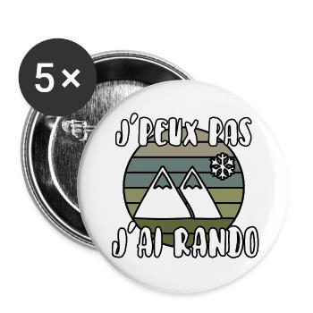 J’peux pas j’ai rando - Lot de 5 grands badges (56 mm) - blanc - Devant