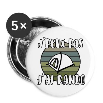 J’peux pas j’ai rando - Lot de 5 grands badges (56 mm) - blanc - Devant