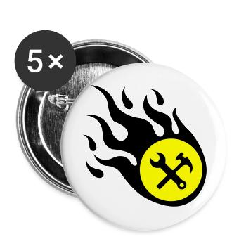 Craftsman Flame - Buttons large 2.2''/56 mm (5-pack) - white - Front