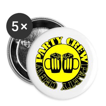 Party Crew - Buttons large 2.2''/56 mm (5-pack) - white - Front