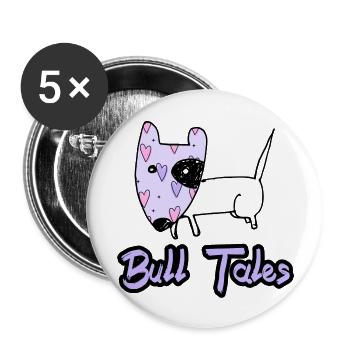 Bull Terrier, American Staff - Buttons large 2.2''/56 mm (5-pack) - white - Front