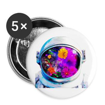 Astroflower - Lot de 5 grands badges (56 mm) - blanc - Devant