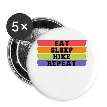 Déclaration de randonnée Randonneurs Randonnée en montagne Escalade - Lot de 5 grands badges (56 mm) - blanc - Devant