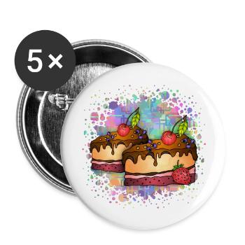 Cakes - Buttons large 2.2''/56 mm (5-pack) - white - Front