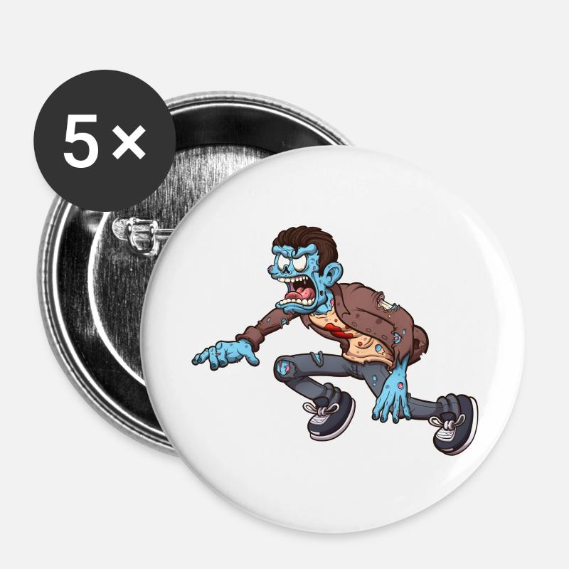 Zombie - Buttons large 2.2''/56 mm (5-pack) - white
