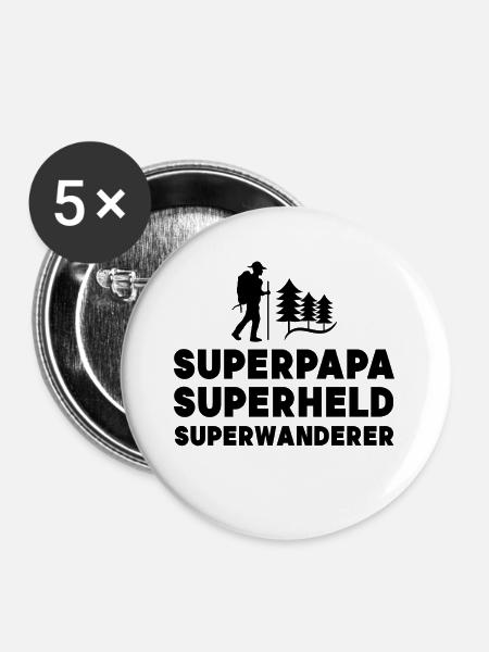 Wandern Wanderer Statement Bergwanderung Natur - Buttons groß 56 mm (5er Pack) - Weiß