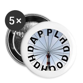 Letter Kaleidoskop - Buttons groß 56 mm (5er Pack) - Weiß - Vorne