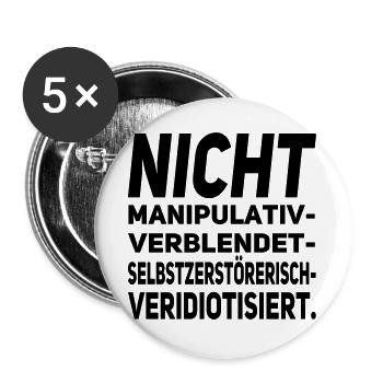 nicht veridiotisiert II - Buttons groß 56 mm (5er Pack) - Weiß - Vorne