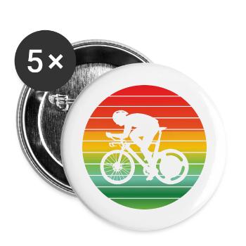 Bicycle Cycling Cyclists Cyclists Cycling - Buttons large 2.2''/56 mm (5-pack) - white - Front