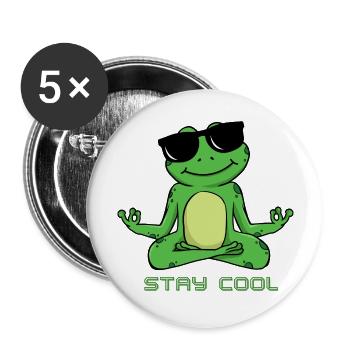 STAY COOL 1 - Buttons groß 56 mm (5er Pack) - Weiß - Vorne