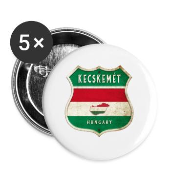Design du drapeau de la Hongrie à Kecskemét - Lot de 5 grands badges (56 mm) - blanc - Devant