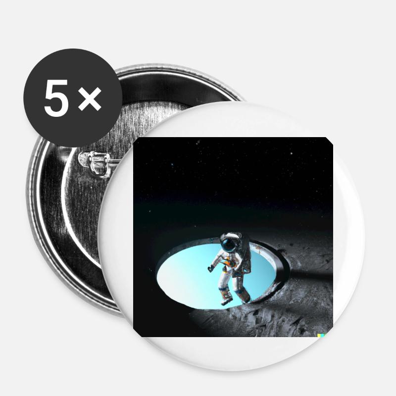 Astronaut in both spheres - Buttons large 2.2''/56 mm (5-pack) - white