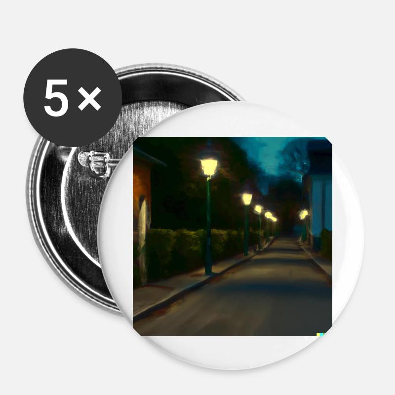Lonely road - Buttons large 2.2''/56 mm (5-pack) - white