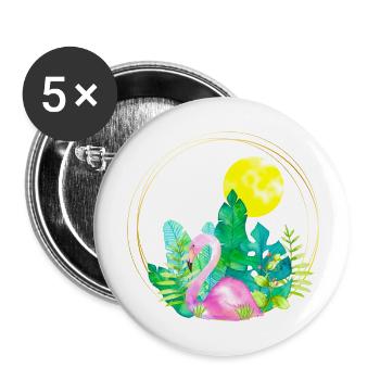 Sommer - Buttons groß 56 mm (5er Pack) - Weiß - Vorne