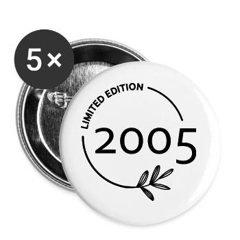 limited edition 2005 Geburtstag Geschenkidee - Buttons groß 56 mm (5er Pack) - Weiß - Vorne