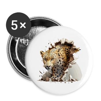 The Leopard - Buttons large 2.2''/56 mm (5-pack) - white - Front