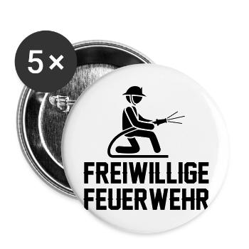 feuerwehr freiwillige - Buttons groß 56 mm (5er Pack) - Weiß - Vorne