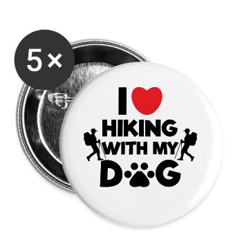 Hiker Statement Heart I Love Hiking Mountains - Buttons large 2.2''/56 mm (5-pack) - white - Front