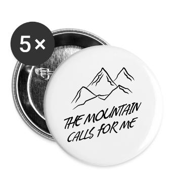 Montagnes Sommets de montagne Randonneurs Randonnée Déclaration Sommet - Lot de 5 grands badges (56 mm) - blanc - Devant