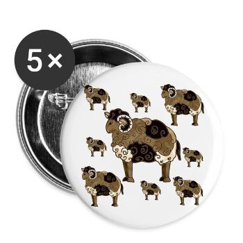 Rams - Buttons large 2.2''/56 mm (5-pack) - white - Front