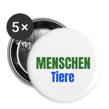 Ich hasse Menschen Tiere sind Ok - Buttons groß 56 mm (5er Pack) - Weiß - Vorne
