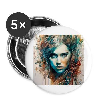 Beautyful Woman - Buttons groß 56 mm (5er Pack) - Weiß - Vorne