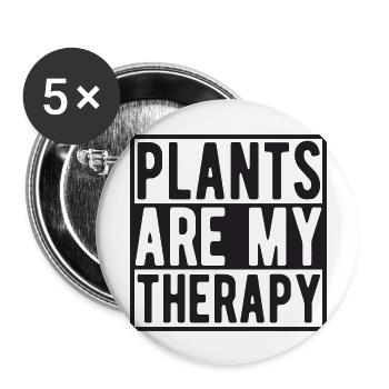 Les plantes sont ma thérapie - Lot de 5 grands badges (56 mm) - blanc - Devant