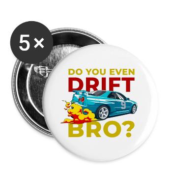 Idée cadeau de design de voiture amusante - Lot de 5 grands badges (56 mm) - blanc - Devant
