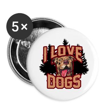 animals - Buttons groß 56 mm (5er Pack) - Weiß - Vorne